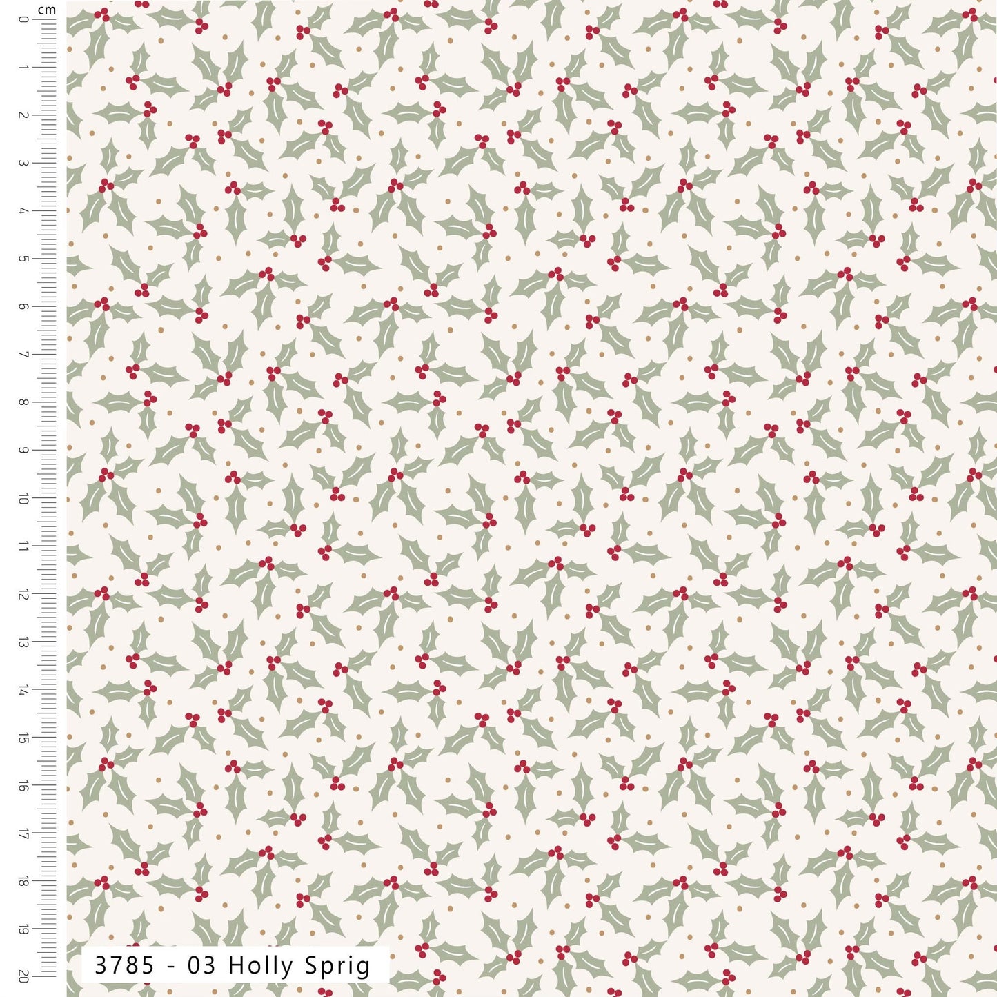 Holly Sprig - Holly Jolly Patch Cotton Print Fabric - per half metre