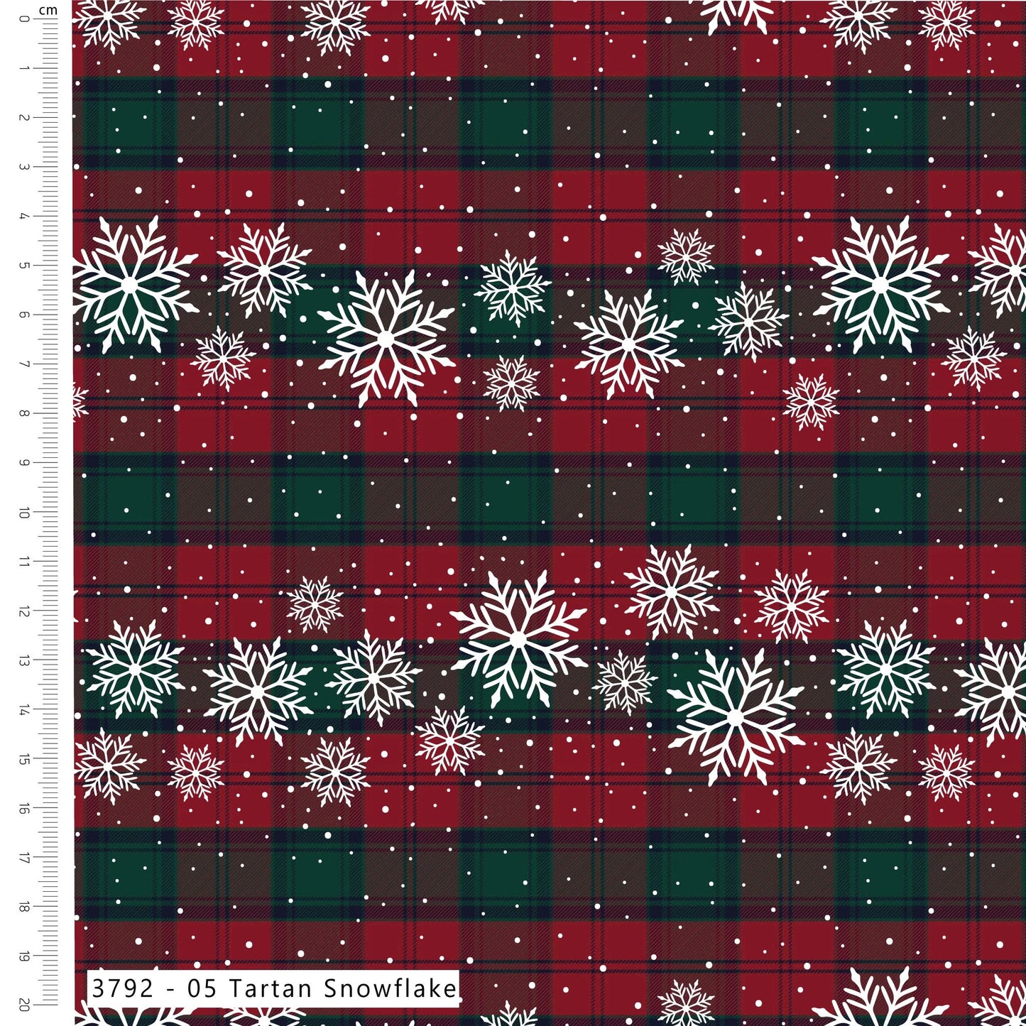Tartan Snowflake - Christmas Toybox Cotton Print Fabric - per half metre