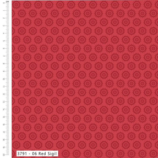 Red Sigil - Yuletide Burrow Cotton Print Fabric - per half metre