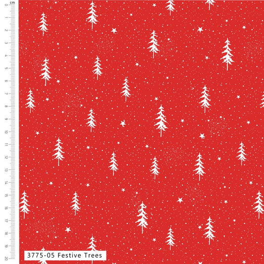 Festive Trees - A Roar A Frost Cotton Print Fabric - per half metre