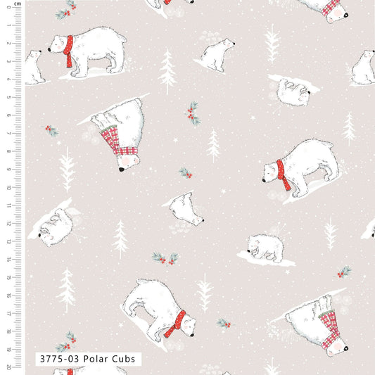 Polar Cubs - A Roar A Frost Cotton Print Fabric - per half metre