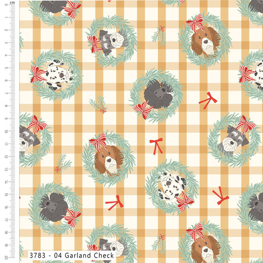 Garland Check - Holly & Hounds Cotton Print Fabric - per half metre