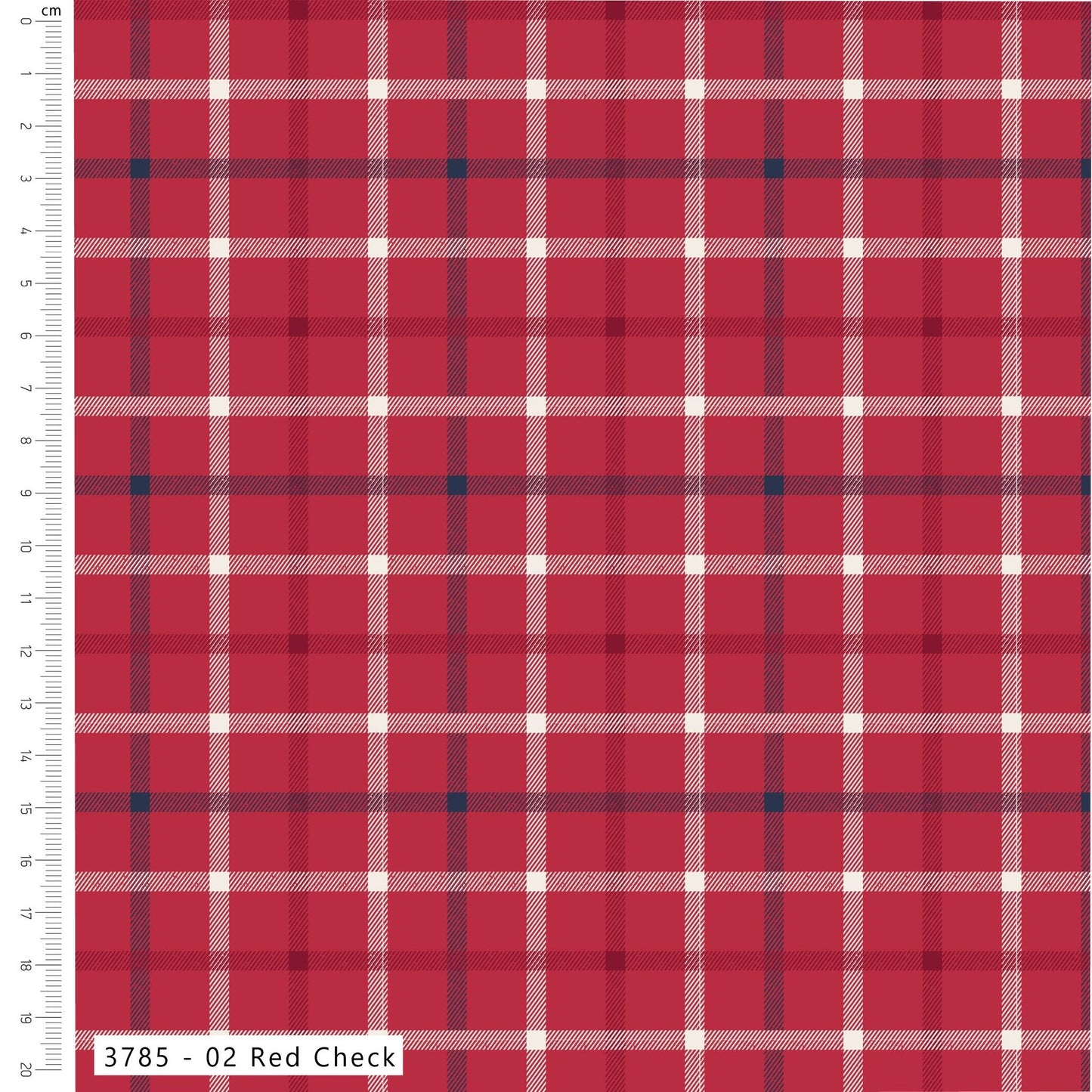 Red Check - Holly Jolly Patch Cotton Print Fabric - per half metre