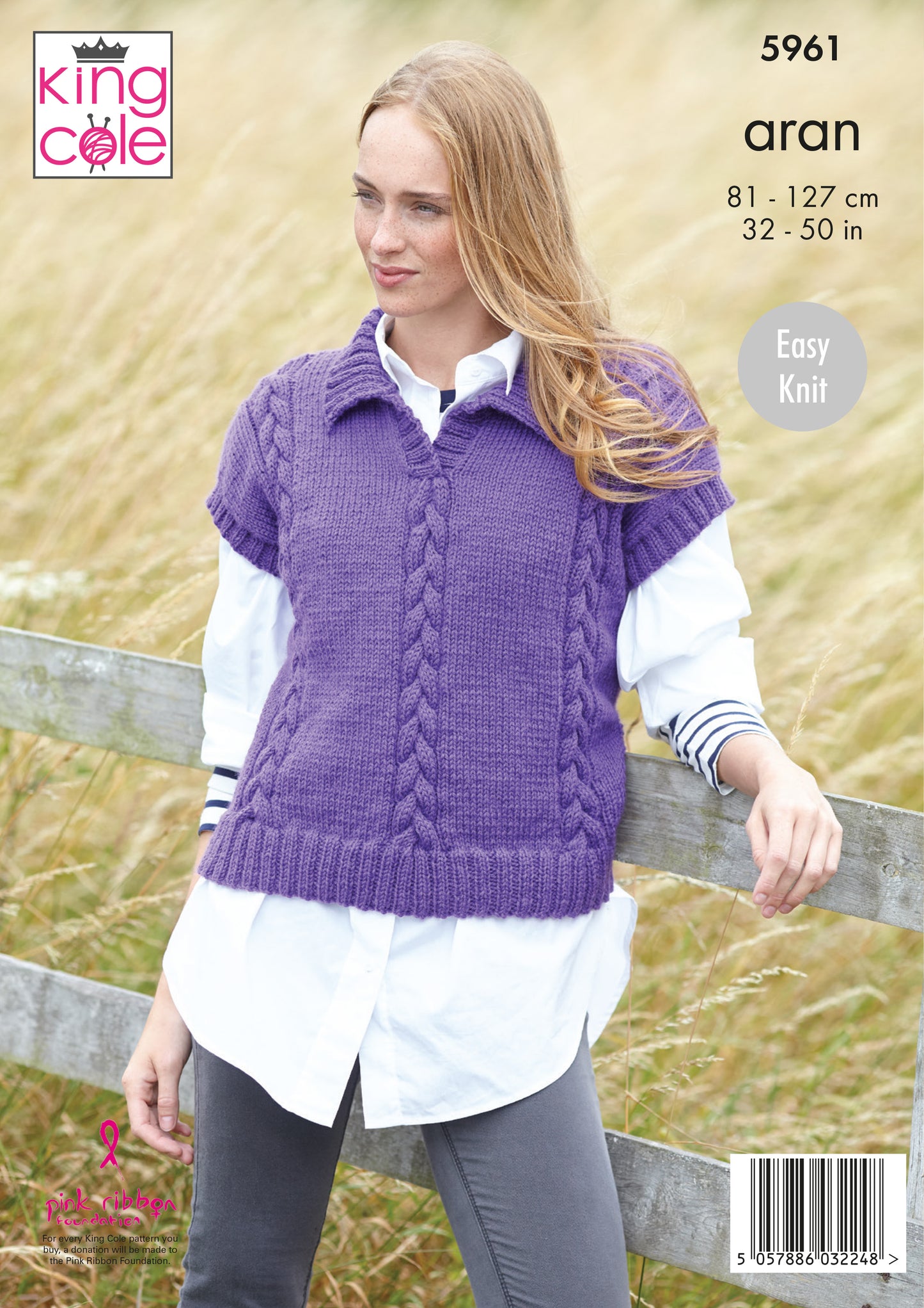 King Cole Pattern 5961 Sweater & Tank Knitted in Wool Aran