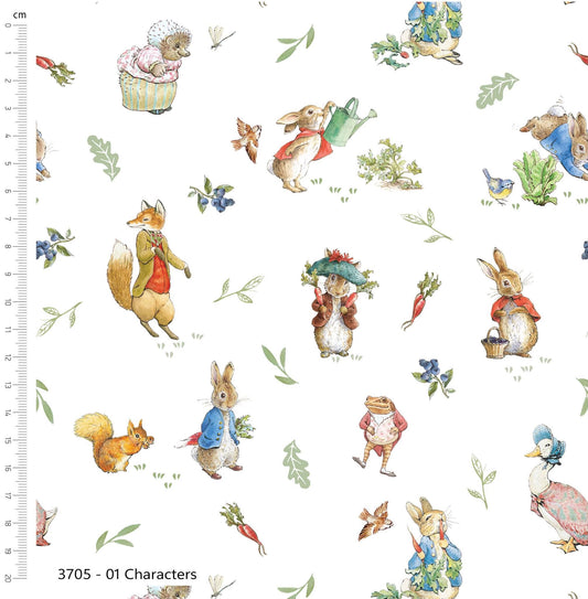 Characters - Tales of the Burrow Cotton Print Fabric - per half metre