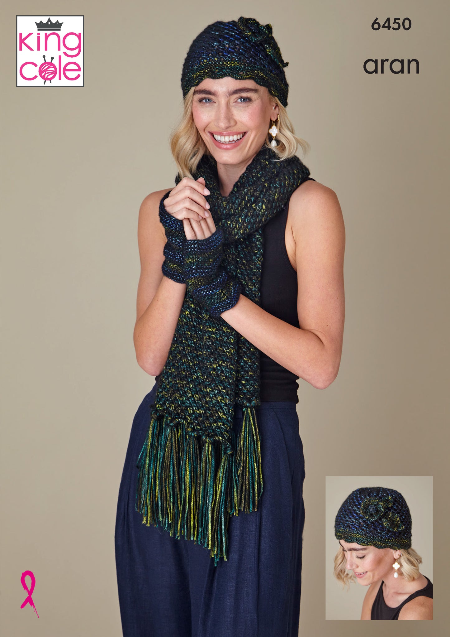 King Cole Pattern 6450 - Accessories knitted in Firefly Aran
