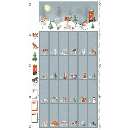 Advent - Winter Moon Cotton Print Fabric - per panel