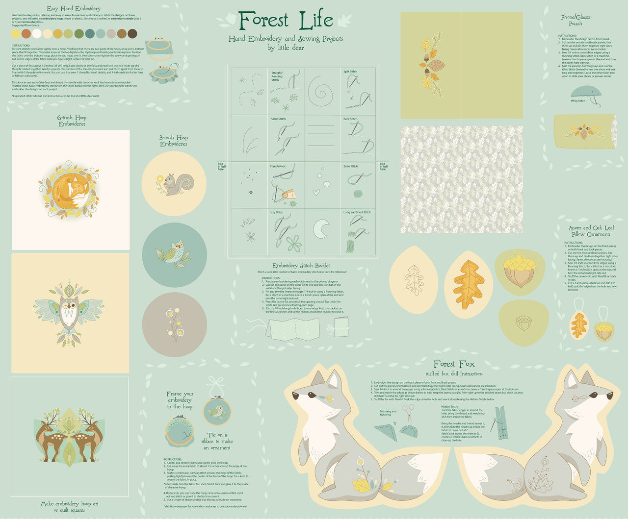 Forest Life - Just Make It! Cotton Print Fabric - per panel