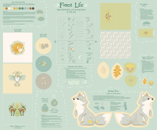 Forest Life - Just Make It! Cotton Print Fabric - per panel