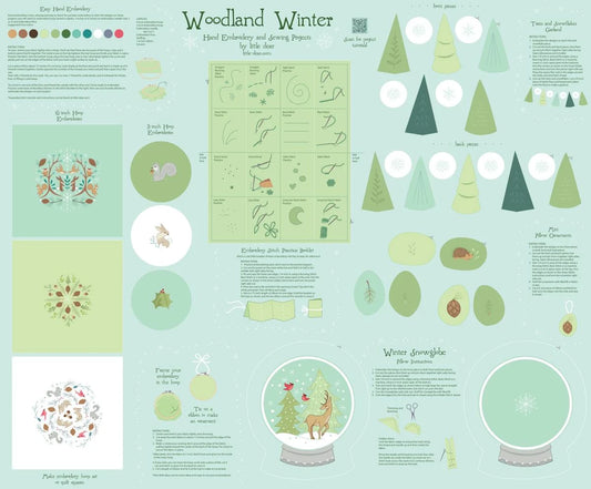 Woodland Winter - Just Make It! Cotton Print Fabric - per panel