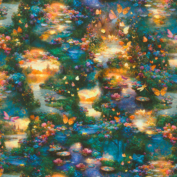 Woodland Scenic - Night Fable Cotton Print Fabric - per half metre