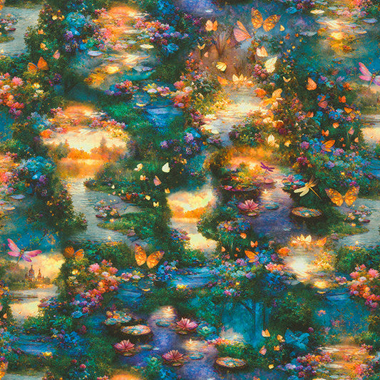 Woodland Scenic - Night Fable Cotton Print Fabric - per half metre