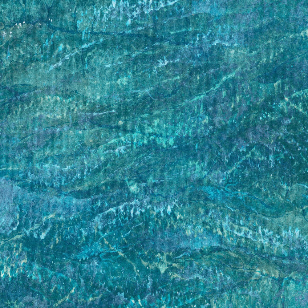 Shallows Teal - Earth Views Cotton Print Fabric - per half metre