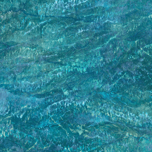 Shallows Teal - Earth Views Cotton Print Fabric - per half metre