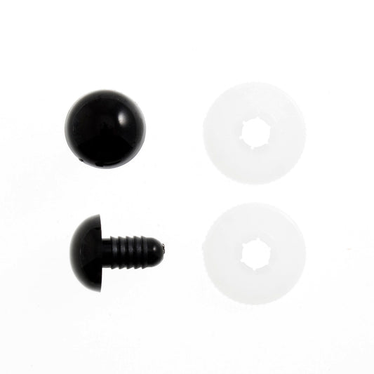 9mm Solid Black Safety Eyes - Trimits