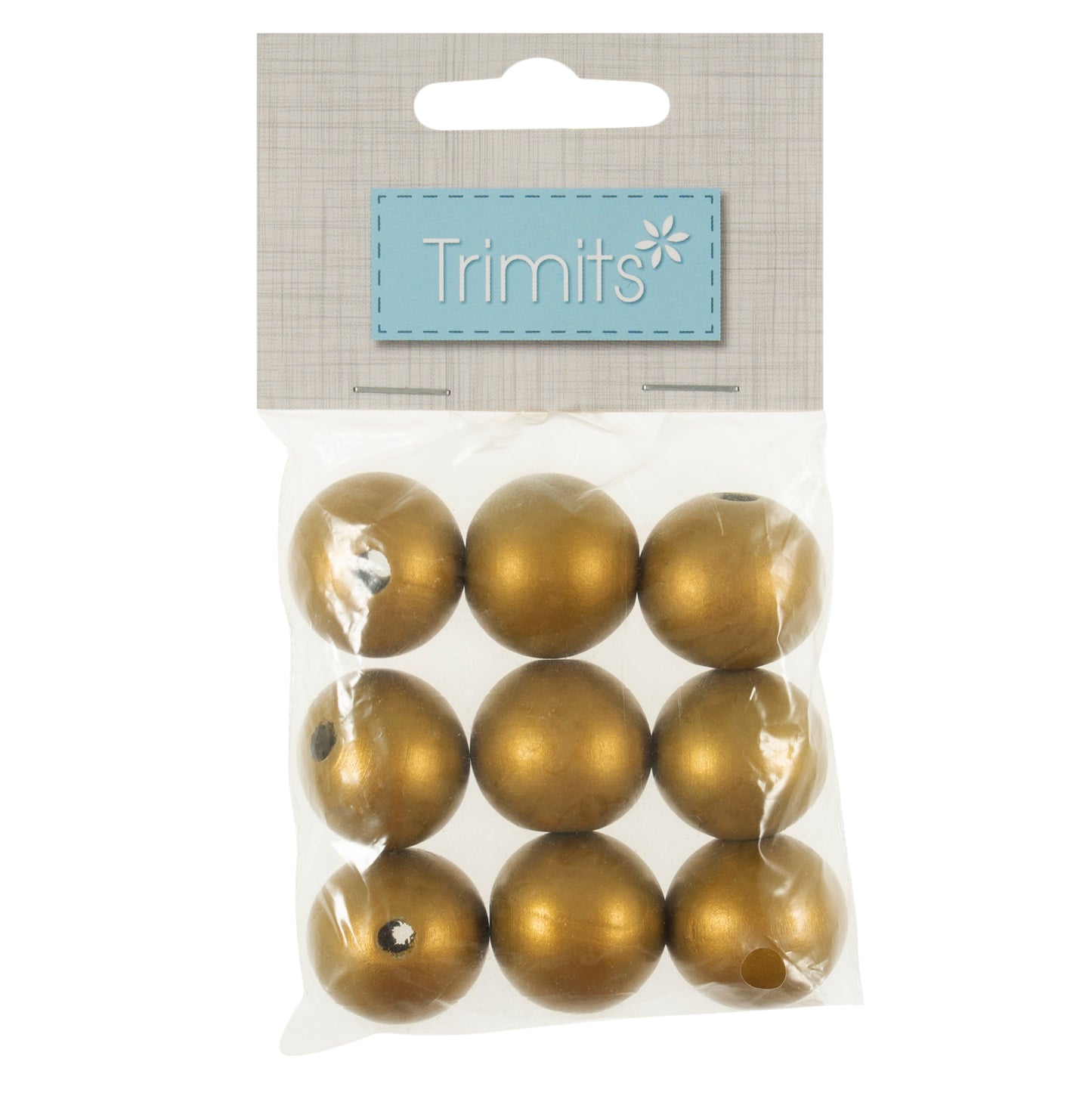 25mm Gold Wooden Beads