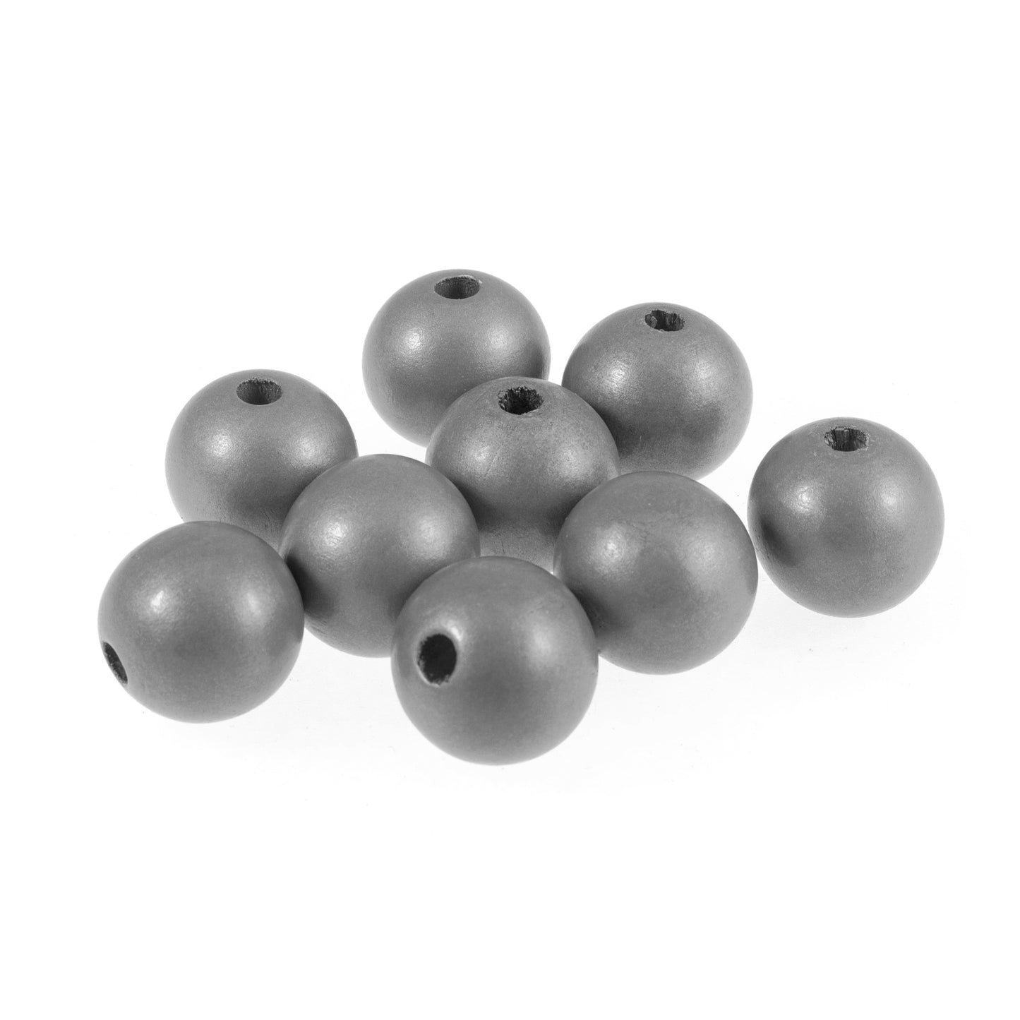 25mm Silver Wooden Beads