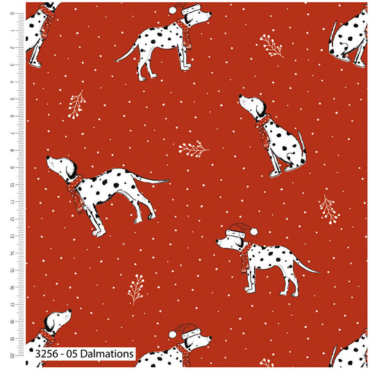 Christmas Pets Cotton Print - Dalmations Spots - per half metre