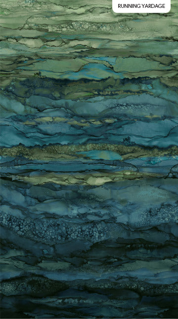 Blue Spruce - Bliss Ombre Ensemble Cotton Print Fabric - per half metre