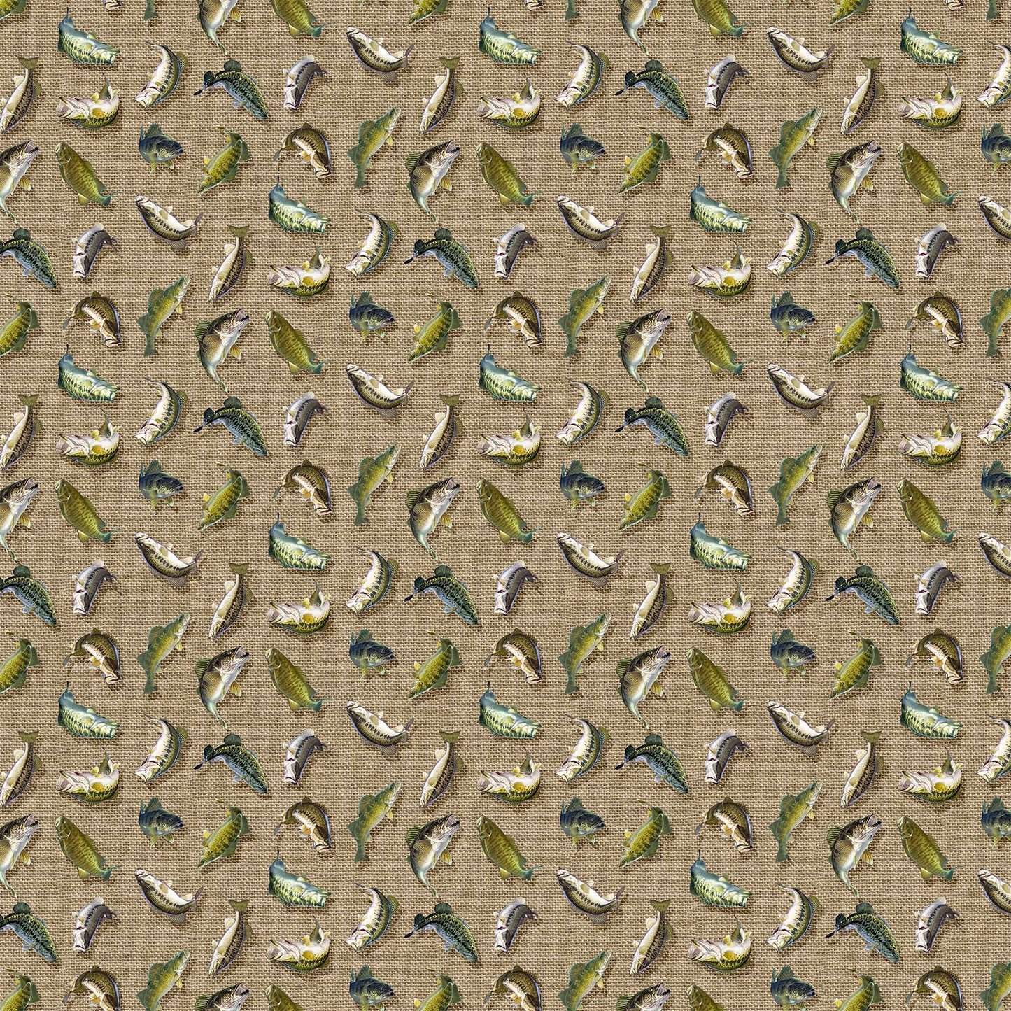 Fish Flop - Hooked Cotton Print Fabric - per half metre