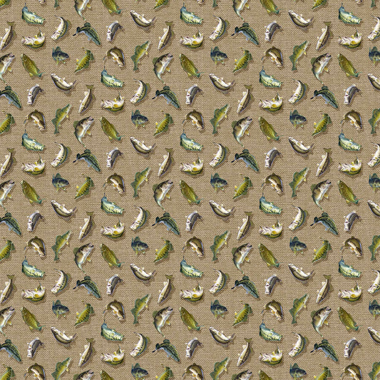 Fish Flop - Hooked Cotton Print Fabric - per half metre