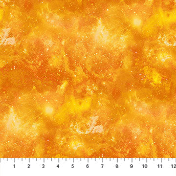 Nebula Texture Yellow - Universe Cotton Print Fabric - per half metre