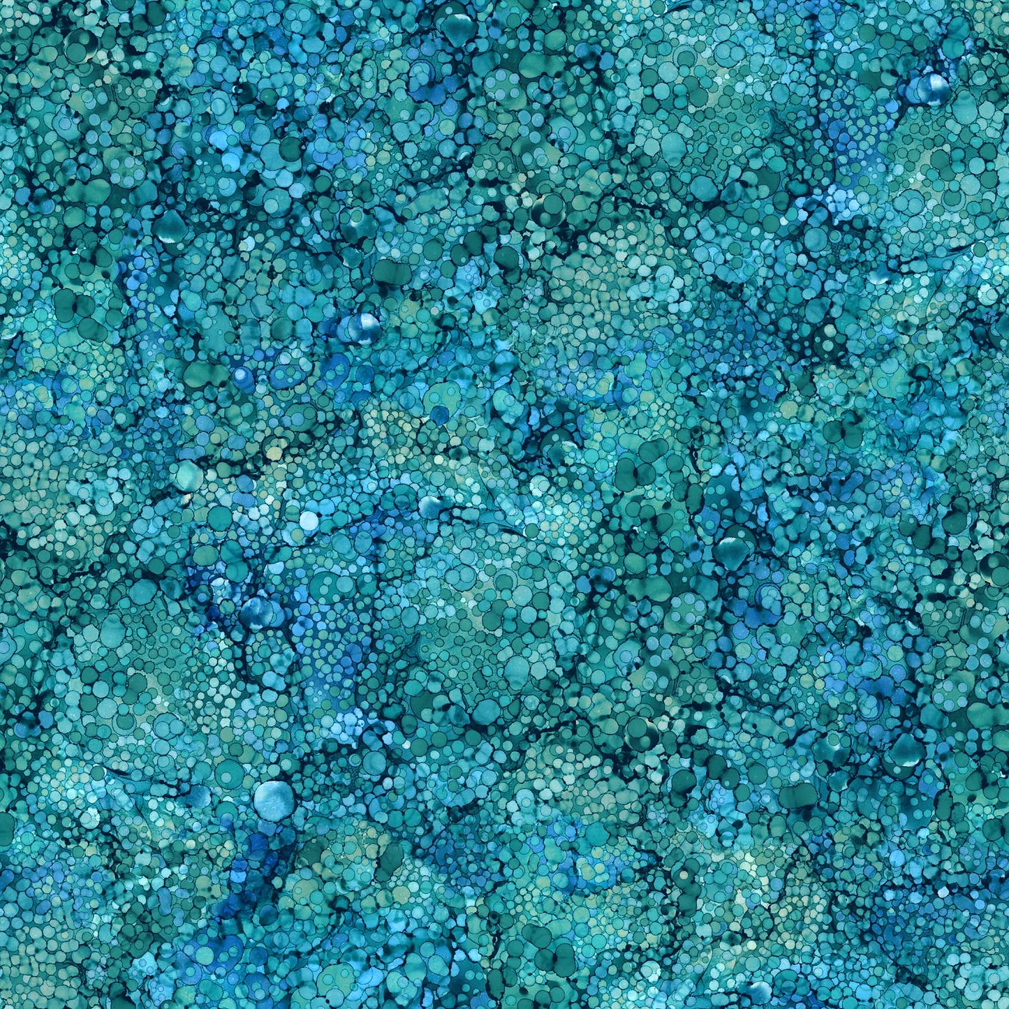 Bliss Bubbles Teal - Whale Song Cotton Print Fabric - per half metre