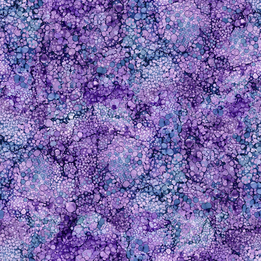 Bliss Bubbles Purple - Whale Song Cotton Print Fabric - per half metre