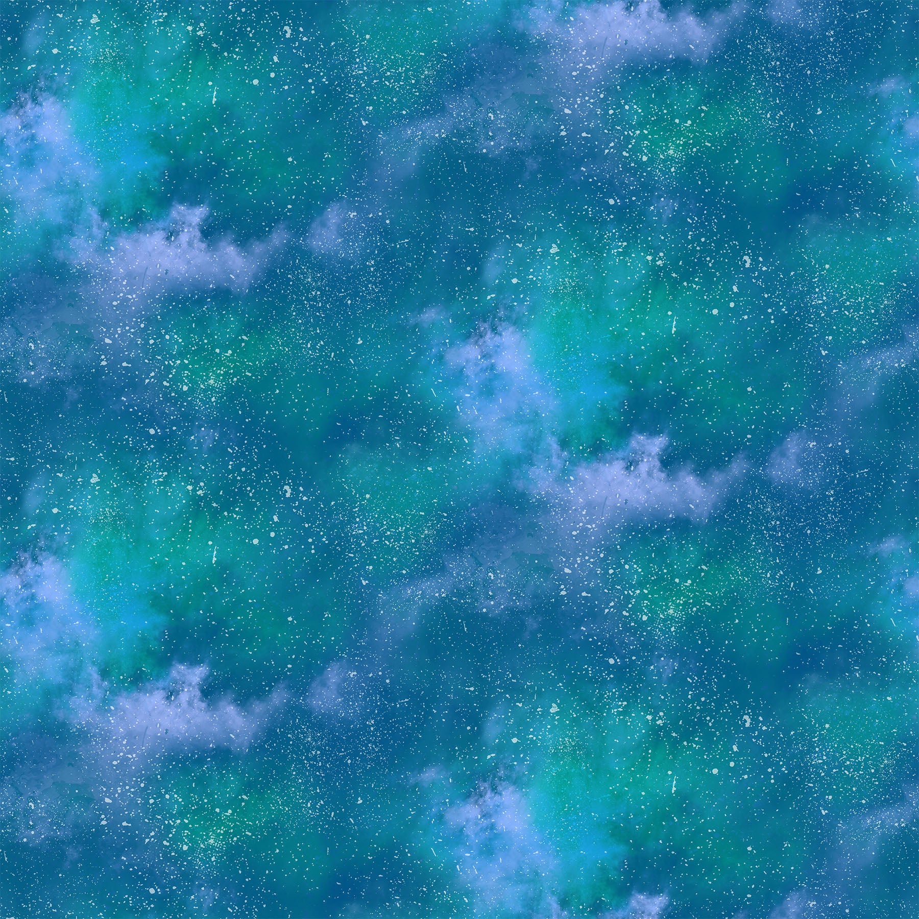 Multicolour Texture on Teal Multi - Angels on High Cotton Print Fabric