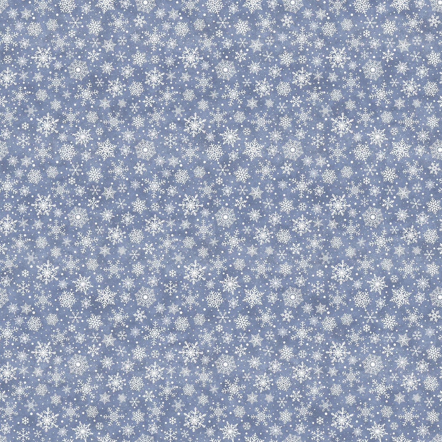 Snowflakes on Dark Blue - Little Donkey's Christmas Cotton Flannel Fabric - per half metre