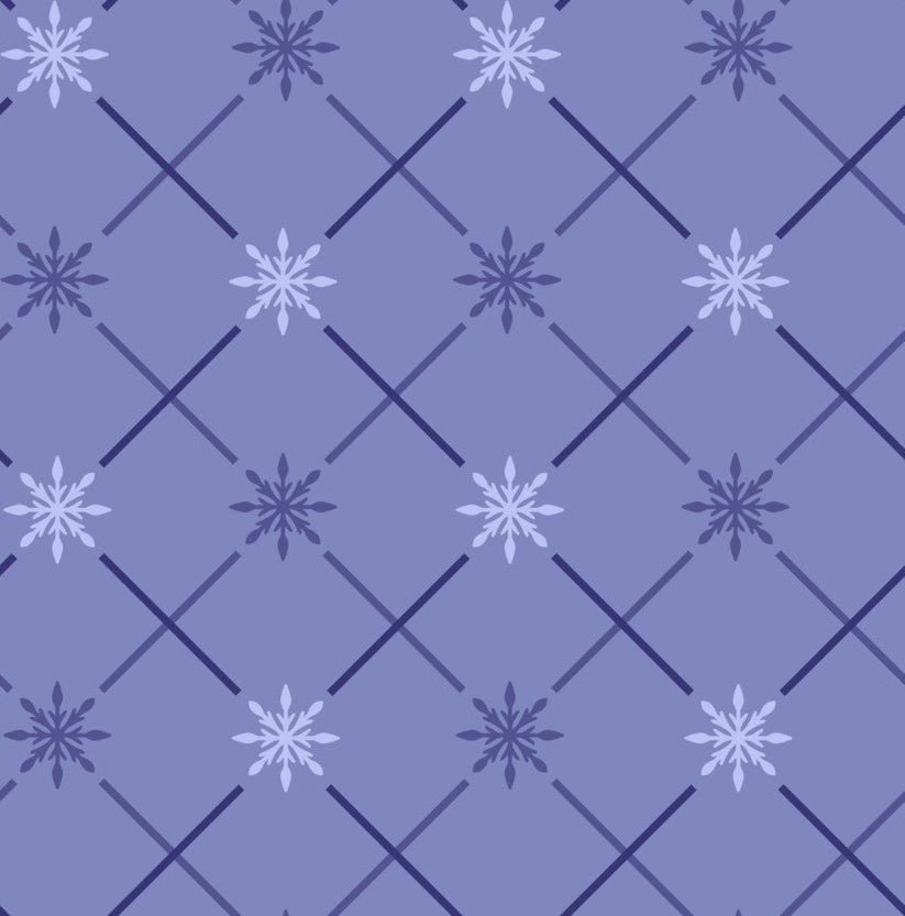 Snowflake Grid (Design 9) - Christmas With Cooper Cotton Print Fabric - per half metre