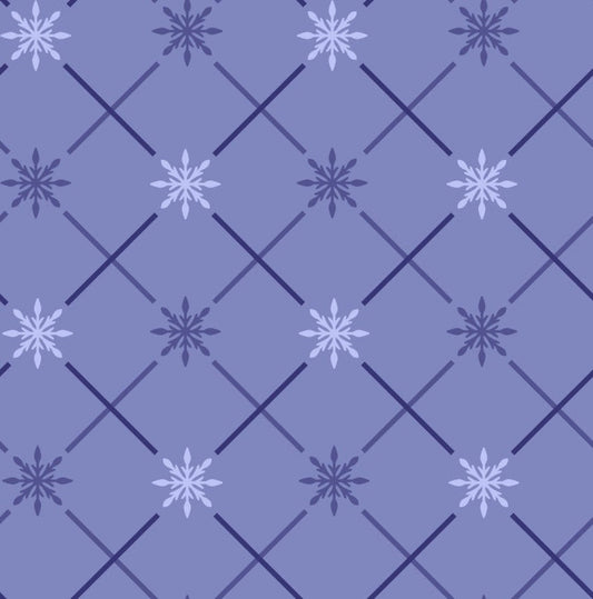 Snowflake Grid (Design 9) - Christmas With Cooper Cotton Print Fabric - per half metre