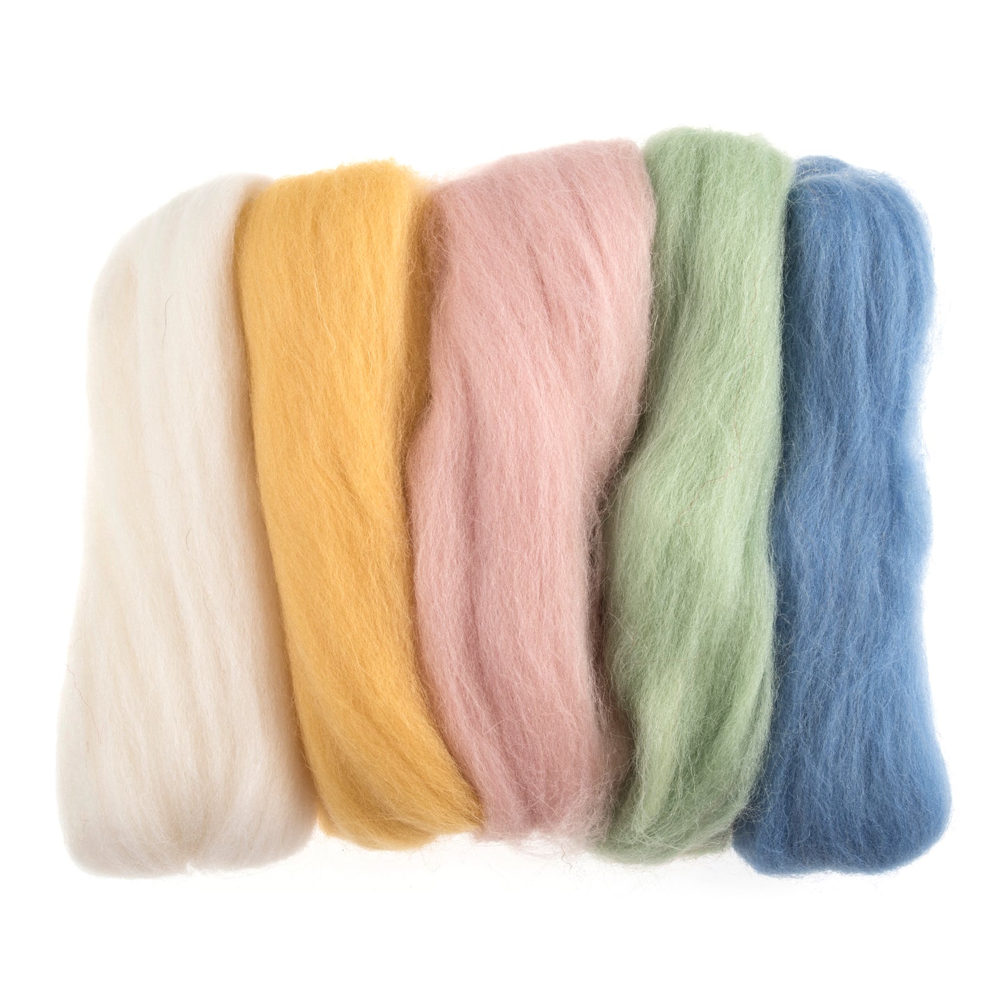 Assorted Pastels - Natural Wool Roving 50g - Trimits