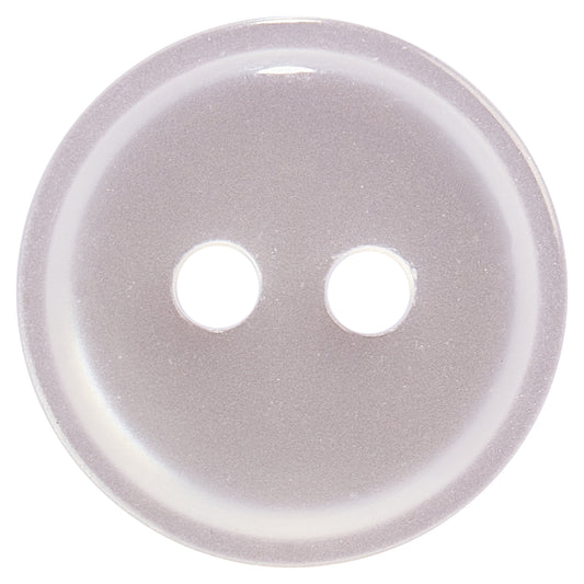13mm Pearl White - Rimmed Button