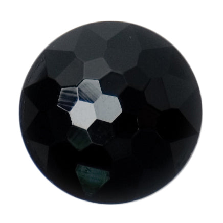 15mm Black - Faceted Button