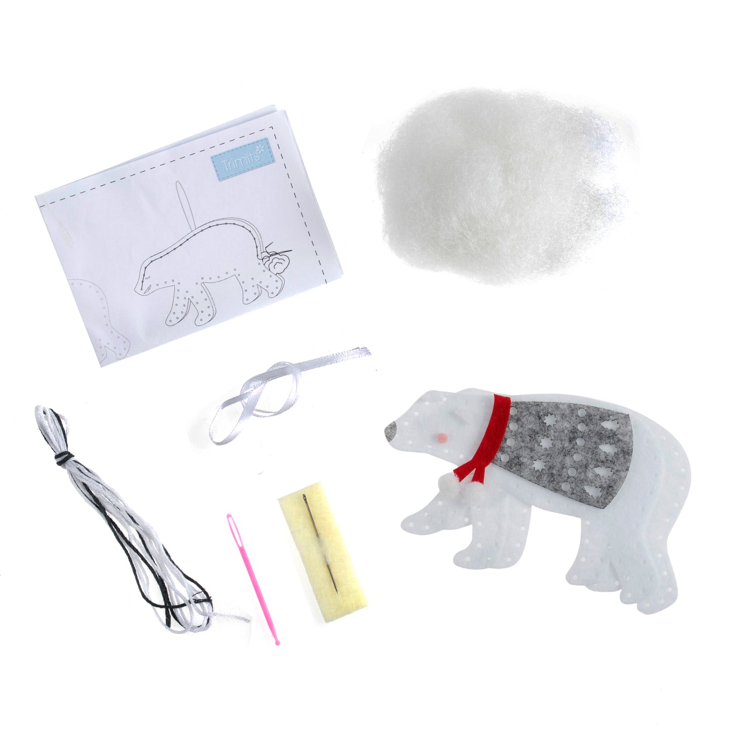 Polar Bear - Christmas Felt Decoration Kit