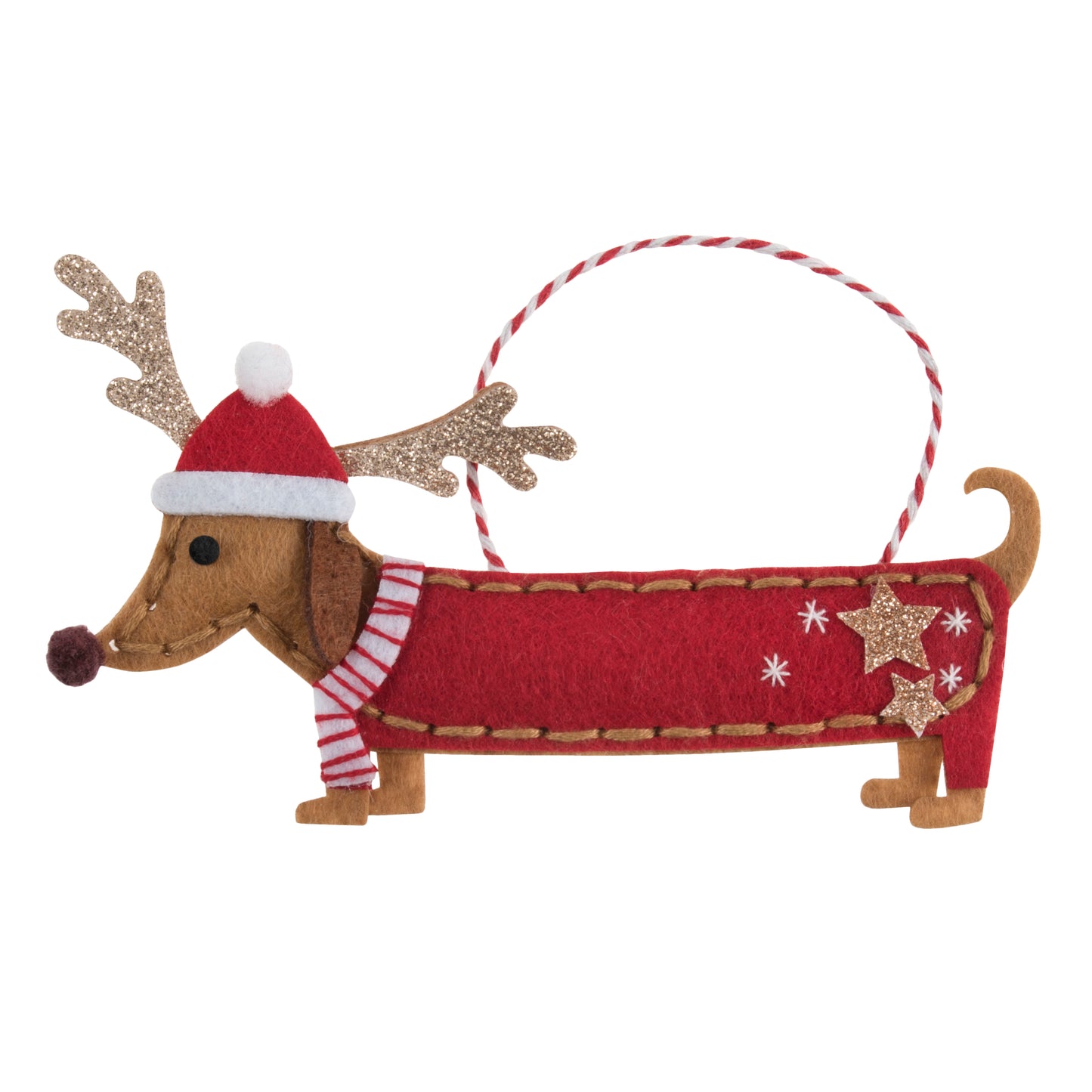 Festive Dachshund - Christmas Felt Decoration Kit