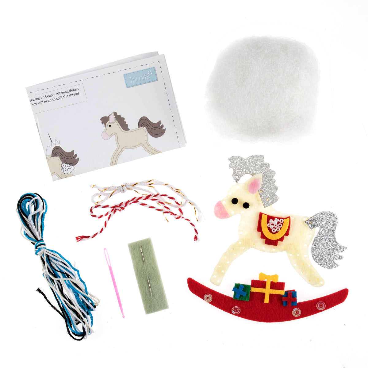 Felt Rocking Horse Rocking Horse - Christmas Felt Decoration Kit – Holey Moley Crafts