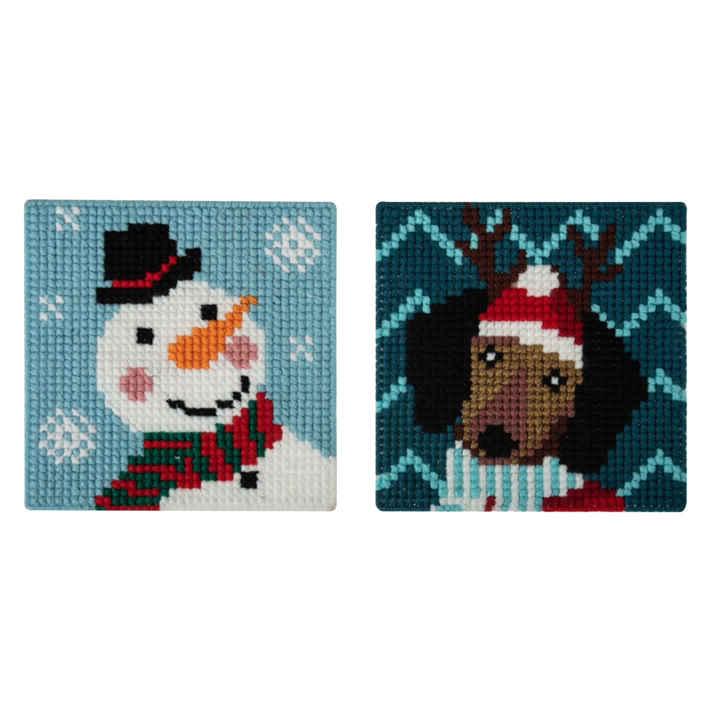 Christmas Dog and Snowman - My First Counted Cross Stitch Kit