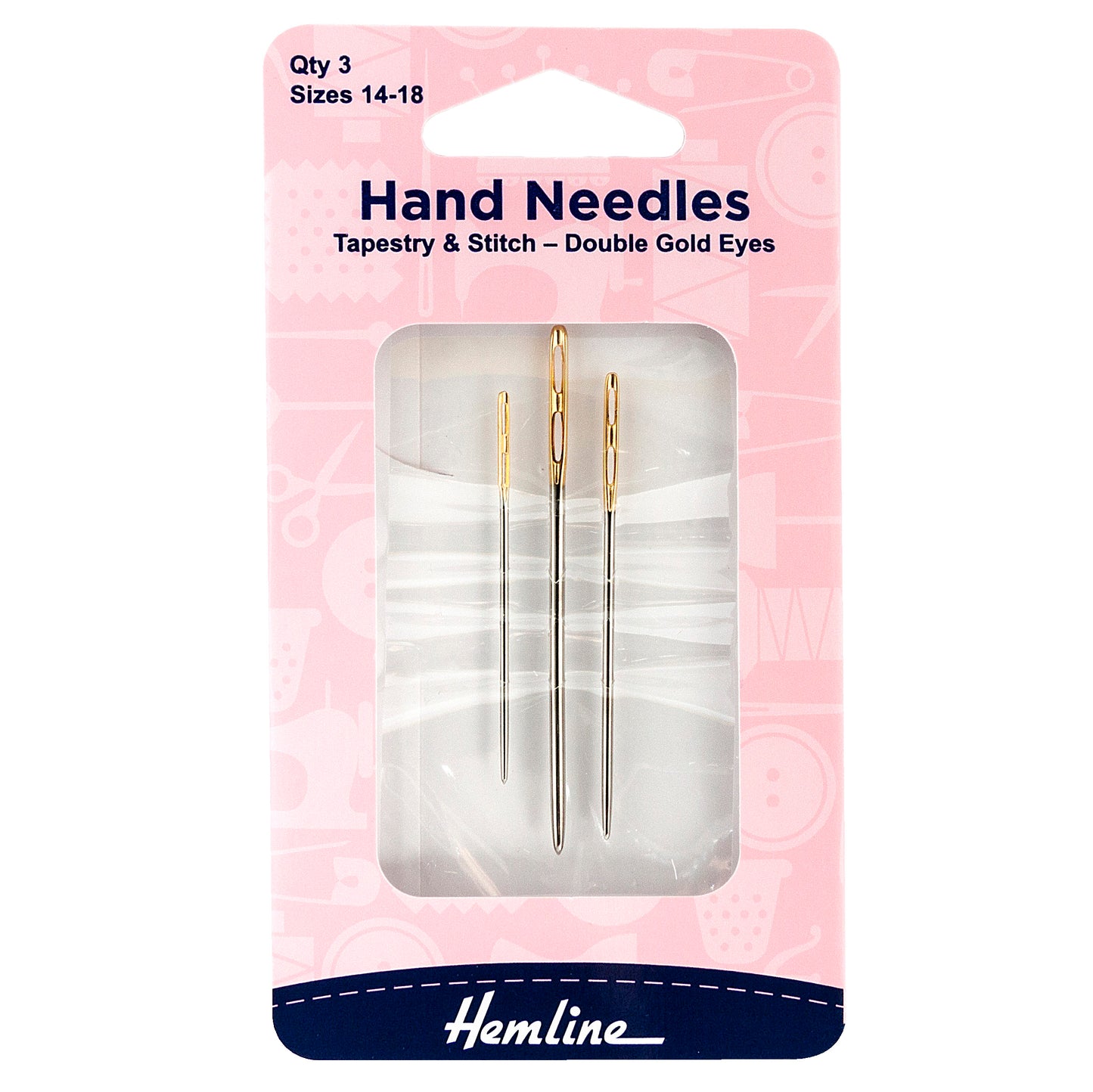14-18 Double Gold Eye Tapestry and Stitch - Hand Sewing Needles