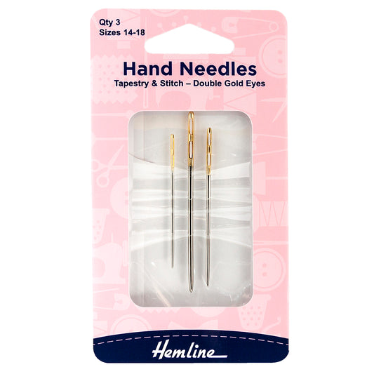 14-18 Double Gold Eye Tapestry and Stitch - Hand Sewing Needles