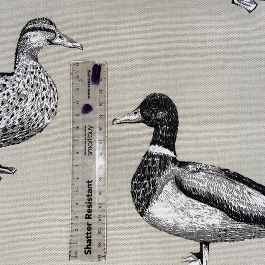 Linen Look Cotton Half Panama Canvas - Ducks - per half metre