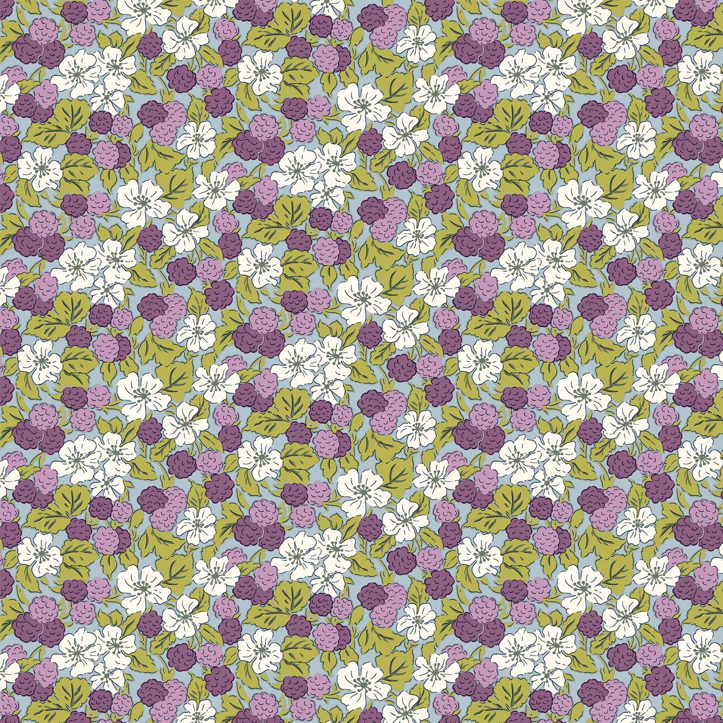 Sweet Blackberries - A Postcard from the Highlands - Liberty Cotton Print Fabric - per half metre