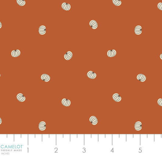 Tiny Pumpkin Toss Orange -  Pumpkin Spice Season Cotton Print Fabric - per half metre