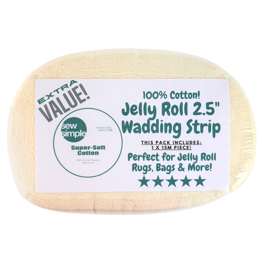 2.5″ Strip of Sew Simple Cotton Wadding 15m Pack