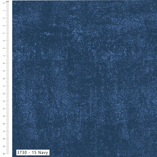 Navy - Textured Blender Cotton Print Fabric - per half metre