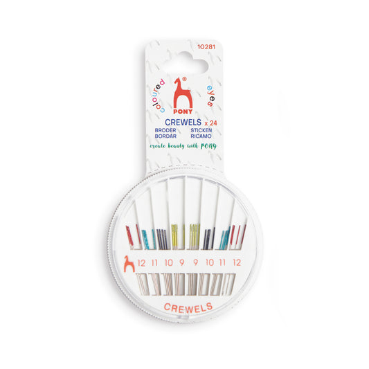 Coloured-Coded Eye Crewels Compact - Hand Sewing Needles