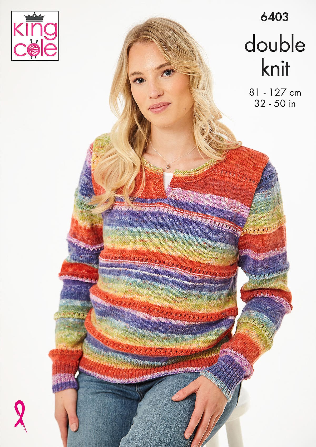 King Cole Pattern 6403 - Sweater & Slipover knitted in Bramble DK