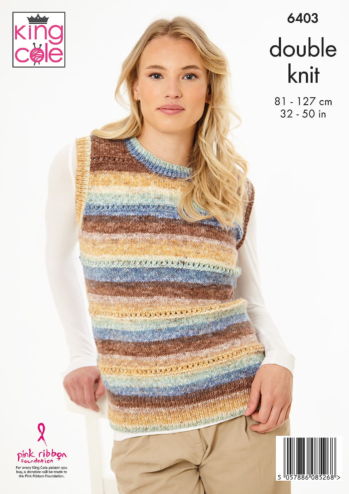 King Cole Pattern 6403 - Sweater & Slipover knitted in Bramble DK