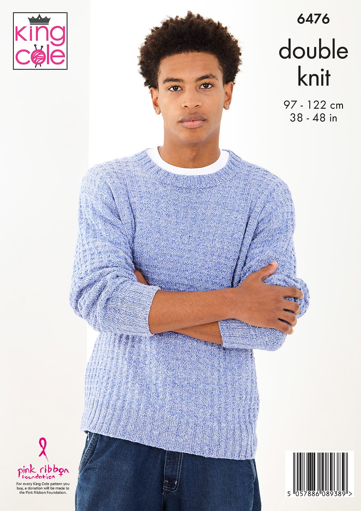 King Cole Pattern 6476 - Sweaters knitted in Simply Denim DK